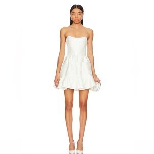 V. Chapman Ginny Corset Mini Dress in White Baroque Floral